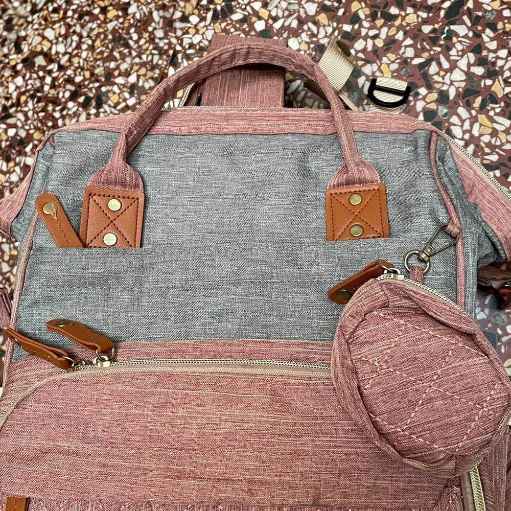 Stylish Pink and Gray Women's Backpack